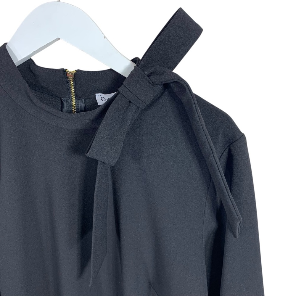 CALVIN KLEIN Elegant Black Dress with Bow Detail size 14 M - Picture 9 of 14